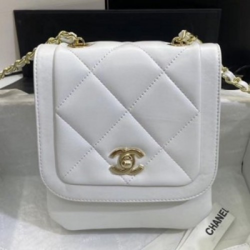 Chanel Quilted Lambskin Vertical Flap Bag AS1895 White 2020 Collection AQ01245 Chanel Quilted Lambskin Vertical Flap Bag AS1895 White 2020 Collection AQ01245