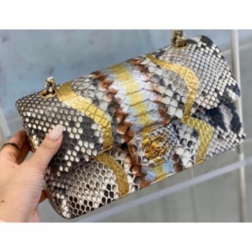 Chanel Python Classic Flap Medium Bag A1112 17 AQ01335