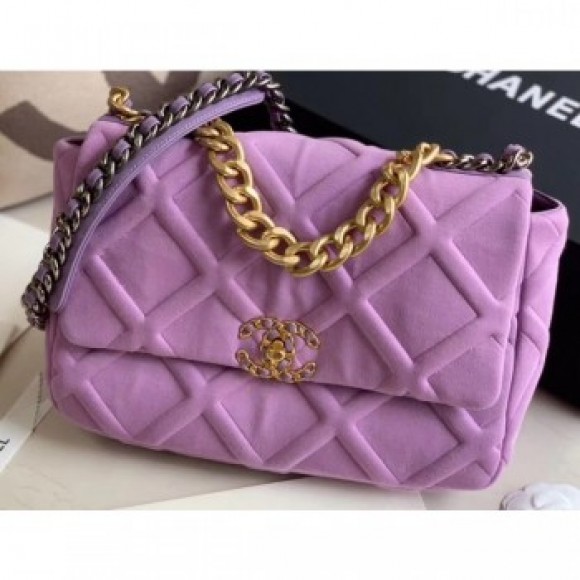Chanel 19 Large Jersey Flap Bag AS1161 Mauve 2020 AQ02790 Chanel 19 Large Jersey Flap Bag AS1161 Mauve 2020 AQ02790