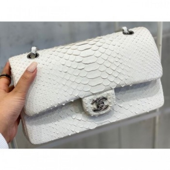 Chanel Python Classic Flap Medium Bag A1112 10 AQ01589 Chanel Python Classic Flap Medium Bag A1112 10 AQ01589