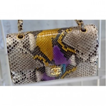 Chanel Python Classic Flap Medium Bag A1112 02 AQ02123