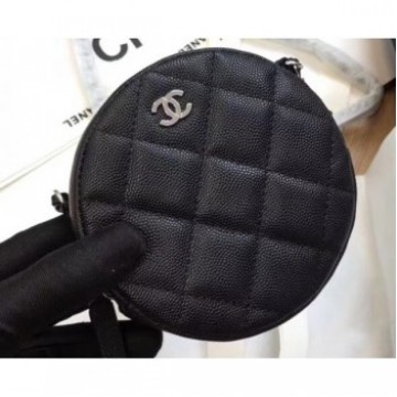 Chanel Classic Round Clutch with Chain Bag A70657 Caviar Leather Black/Silver 2018 AQ01936 Chanel Classic Round Clutch with Chain Bag A70657 Caviar Leather Black/Silver 2018 AQ01936