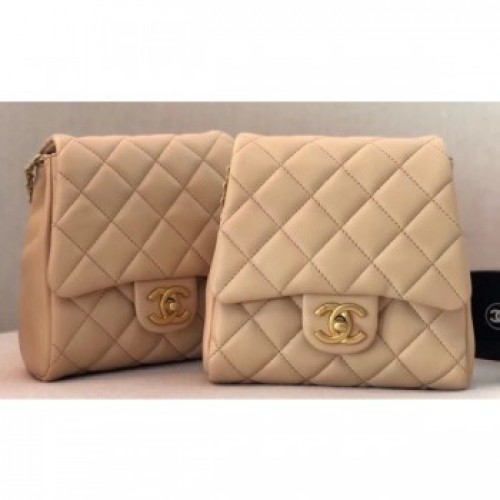 Chanel Lambskin with Pearls Side Pack Bag AS0614 Apricot 2019 AQ02863 Chanel Lambskin with Pearls Side Pack Bag AS0614 Apricot 2019 AQ02863