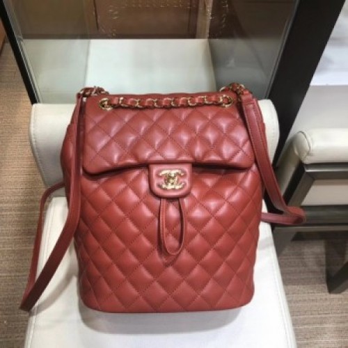 Chanel Quilting sheepskin Backpack Bag A91121 burgundy with gold hardware AQ02916 Chanel Quilting sheepskin Backpack Bag A91121 burgundy with gold hardware AQ02916