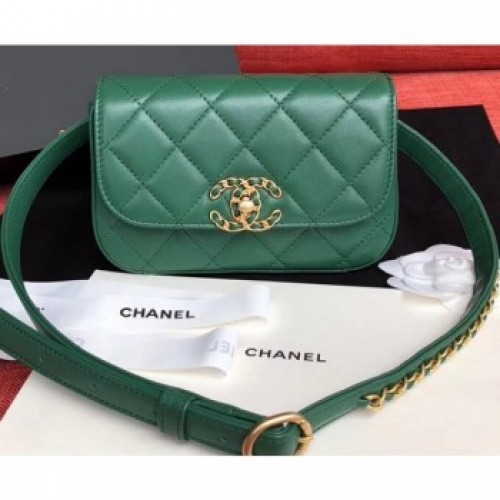 Chanel Chain Infinity Waist Bag AS0973 Green 2019 AQ03732 Chanel Chain Infinity Waist Bag AS0973 Green 2019 AQ03732