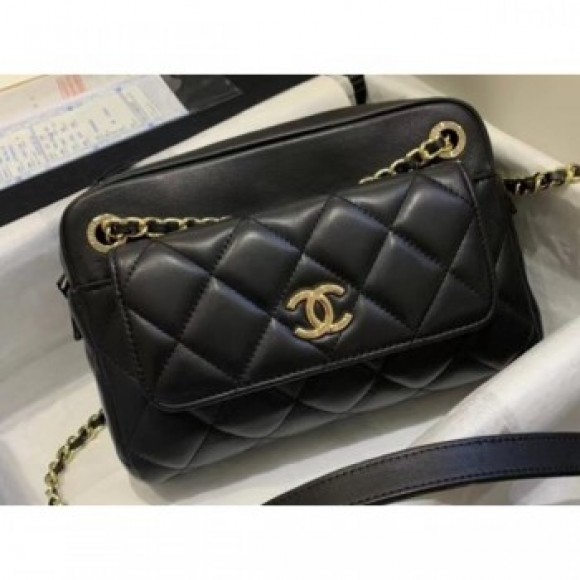 Chanel Small Camera Case Bag AS1367 Lambskin Black 2020 AQ03668 Chanel Small Camera Case Bag AS1367 Lambskin Black 2020 AQ03668