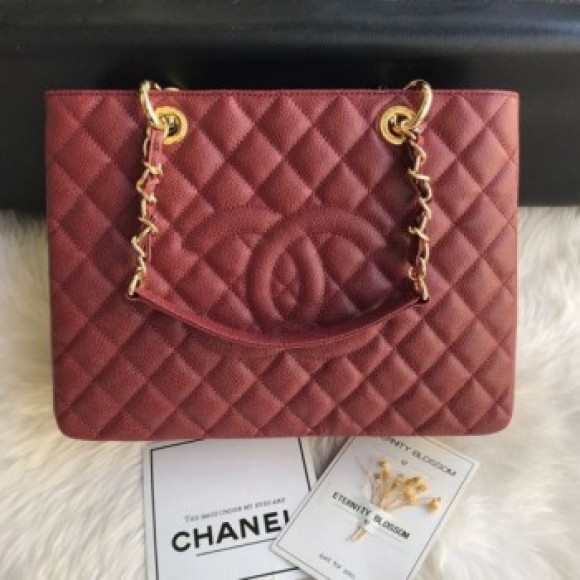 Chanel Grained Calfskin Grand Shopping Tote GST Bag Dark Brown/Gold Collection AQ02749 Chanel Grained Calfskin Grand Shopping Tote GST Bag Dark Brown/Gold Collection AQ02749