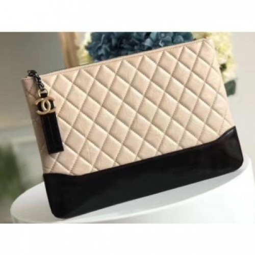 Chanel Aged Calfskin Gabrielle Pouch Clutch Small Bag A84287 Beige AQ02005