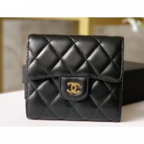 Chanel Classic Small Flap Wallet 31528 AP0231 Lambskin Black/Gold AQ04061 Chanel Classic Small Flap Wallet 31528 AP0231 Lambskin Black/Gold AQ04061
