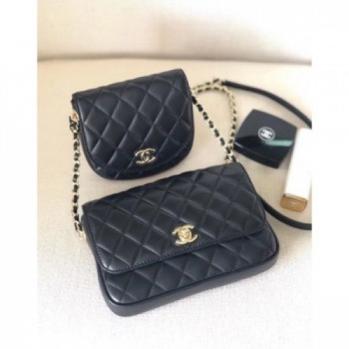 Chanel Lambskin Side Pack Bag AS0545 Black 2019 AQ02448