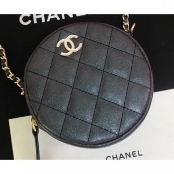 Chanel Iridescent Pearl Caviar Classic Round Clutch with Chain Bag AP0366 Black 2019 AQ02203 Chanel Iridescent Pearl Caviar Classic Round Clutch with Chain Bag AP0366 Black 2019 AQ02203