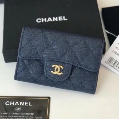 Chanel Grained Leather Classic Card Holder AP0214 Navy Blue 2019 Collection AQ02980 Chanel Grained Leather Classic Card Holder AP0214 Navy Blue 2019 Collection AQ02980
