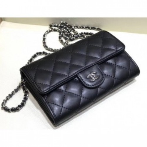 Chanel Classic Clutch with Chain WOC Bag A84512 Lambskin Black/Silver 2018 AQ04366 Chanel Classic Clutch with Chain WOC Bag A84512 Lambskin Black/Silver 2018 AQ04366