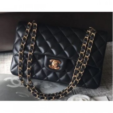 Chanel Lambskin Classic Flap Small Bag A01113 Black/Gold 2018 AQ00757 Chanel Lambskin Classic Flap Small Bag A01113 Black/Gold 2018 AQ00757