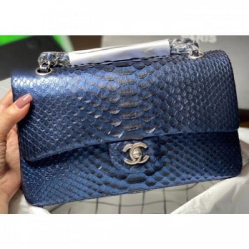 Chanel Python Classic Flap Medium Bag A1112 57 AQ02694 Chanel Python Classic Flap Medium Bag A1112 57 AQ02694