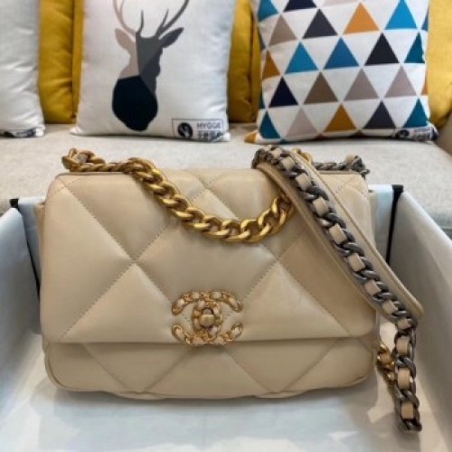 Chanel Lambskin 19 Small Flap Bag AS1160 Beige 2019 Collection AQ03805