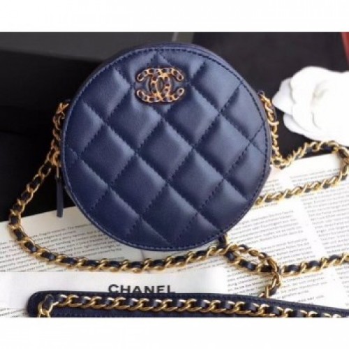 Chanel Chain Infinity Round Clutch with Chain AP0725 Blue 2019 AQ02585 Chanel Chain Infinity Round Clutch with Chain AP0725 Blue 2019 AQ02585