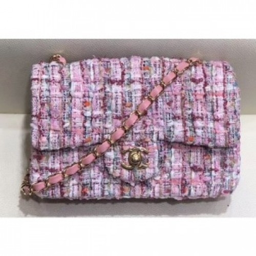 Chanel Tweed Mini Classic Flap Bag A69900 Pink 2019 AQ04048 Chanel Tweed Mini Classic Flap Bag A69900 Pink 2019 AQ04048