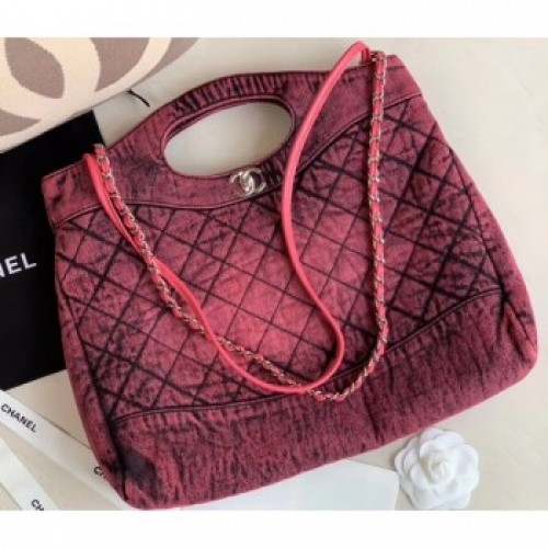 Chanel 31 Denim Large Shopping Bag AS1408 Fuchsia 2020 AQ04117 Chanel 31 Denim Large Shopping Bag AS1408 Fuchsia 2020 AQ04117