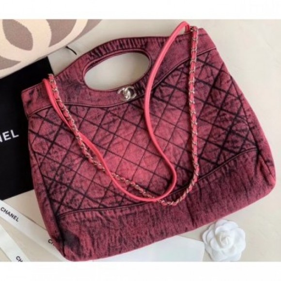 Chanel 31 Denim Large Shopping Bag AS1408 Fuchsia 2020 AQ04117 Chanel 31 Denim Large Shopping Bag AS1408 Fuchsia 2020 AQ04117