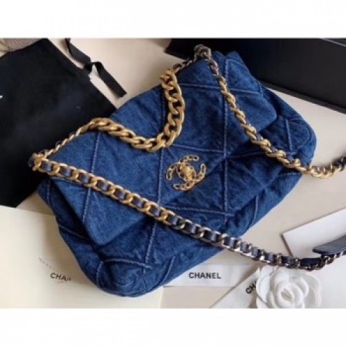 Chanel 19 Large Flap Bag AS1161 Denim 2020 AQ02089