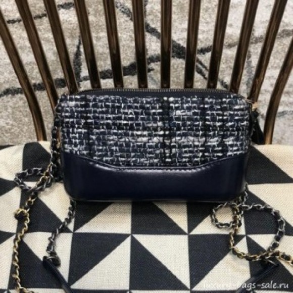 Chanel Gabrielle Clutch on Chain/Mini Bag A94505 Blue Tweed 2019 Collection AQ02612 Chanel Gabrielle Clutch on Chain/Mini Bag A94505 Blue Tweed 2019 Collection AQ02612
