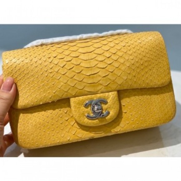 Chanel Python Classic Flap Small Bag A1116 12 AQ01188 Chanel Python Classic Flap Small Bag A1116 12 AQ01188