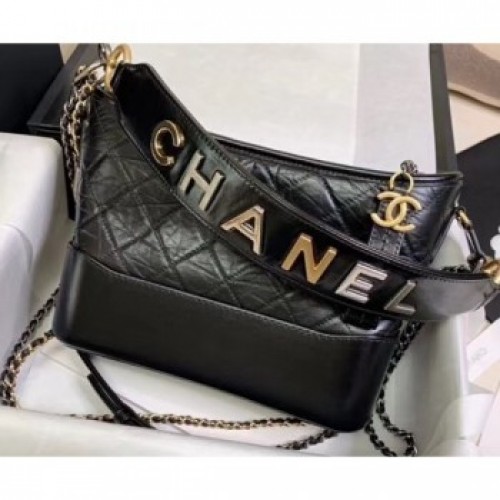 Chanel Logo Handle Gabrielle Medium Hobo Bag AS1582 Black 2020 AQ01537 Chanel Logo Handle Gabrielle Medium Hobo Bag AS1582 Black 2020 AQ01537