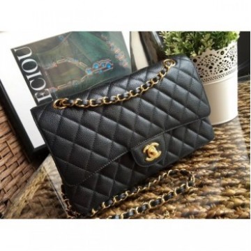 Chanel Classic Flap Medium Bag 1112 black in caviar Leather with gold Hardware AQ01854 Chanel Classic Flap Medium Bag 1112 black in caviar Leather with gold Hardware AQ01854
