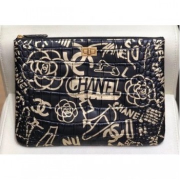 Chanel Crocodile Embossed Printed Leather Reissue 2.55 Pouch Clutch Small Bag A82725 2019 AQ01299