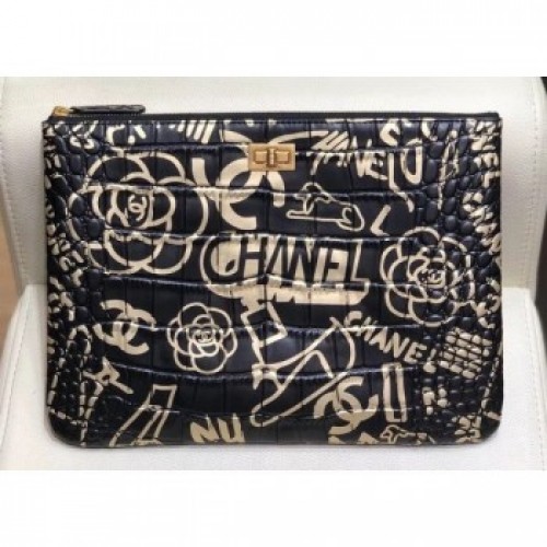 Chanel Crocodile Embossed Printed Leather Reissue 2.55 Pouch Clutch Small Bag A82725 2019 AQ01299 Chanel Crocodile Embossed Printed Leather Reissue 2.55 Pouch Clutch Small Bag A82725 2019 AQ01299