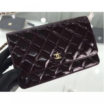 Chanel Wallet On Chain WOC Bag in Patent Leather Date Red/Gold AQ04320 Chanel Wallet On Chain WOC Bag in Patent Leather Date Red/Gold AQ04320