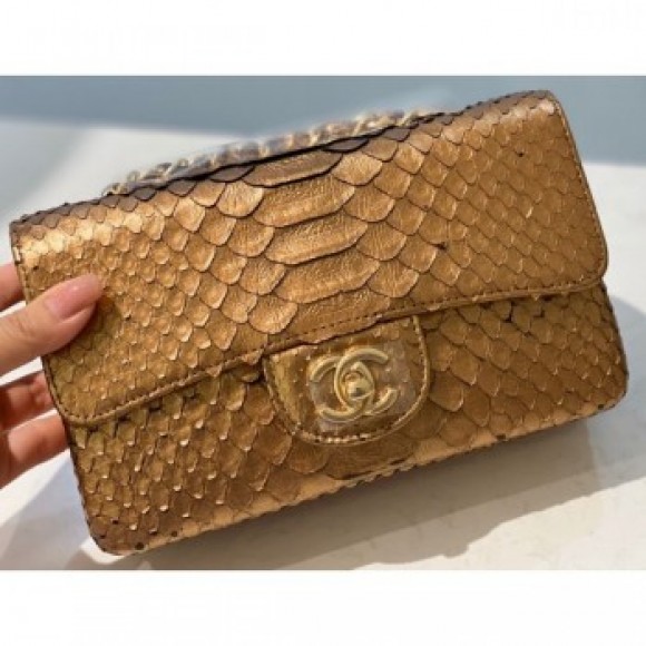 Chanel Python Classic Flap Small Bag A1116 01 AQ03684 Chanel Python Classic Flap Small Bag A1116 01 AQ03684