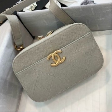 Chanel Grained Calfskin Waist Bag/Belt Bag AS0311 Gray 2019 Collection AQ00768