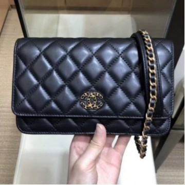 Chanel Quilted Lambskin Wallet on Chain WOC AP0724 Black 2019 Collection AQ04121 Chanel Quilted Lambskin Wallet on Chain WOC AP0724 Black 2019 Collection AQ04121