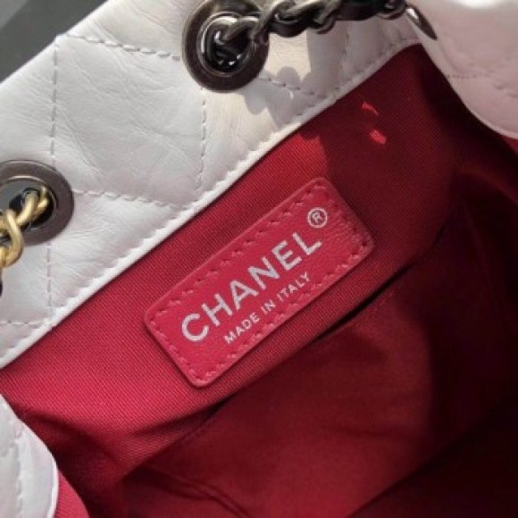 Chanel Aged Calfskin Gabrielle Small Backpack Bag A94485 White/ Black AQ01994 Chanel Aged Calfskin Gabrielle Small Backpack Bag A94485 White/ Black AQ01994