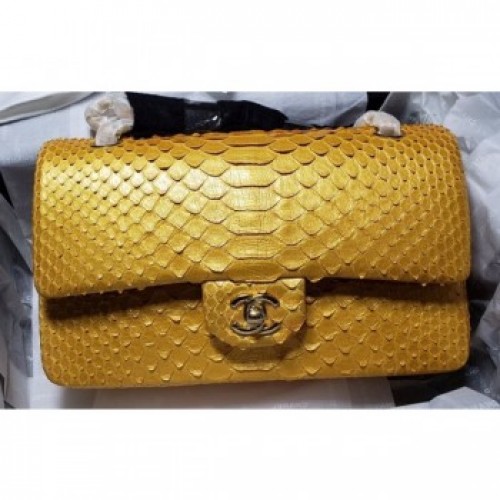 Chanel Python Classic Flap Medium Bag A1112 04 AQ03502