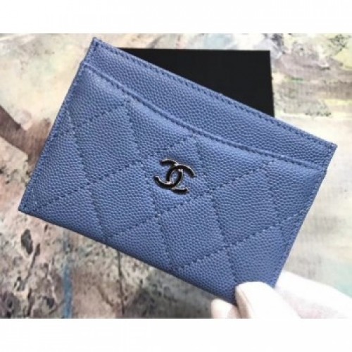 Chanel Caviar Leather Classic Card Holder A31510 Denim Blue AQ02242 Chanel Caviar Leather Classic Card Holder A31510 Denim Blue AQ02242