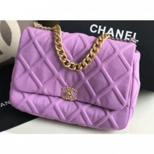 Chanel 19 Maxi Jersey Flap Bag AS1162 Mauve 2020 AQ02449 Chanel 19 Maxi Jersey Flap Bag AS1162 Mauve 2020 AQ02449