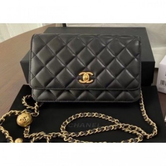 Chanel Pearl Wallet on Chain WOC Bag AP1450 Black 2020 AQ00708 Chanel Pearl Wallet on Chain WOC Bag AP1450 Black 2020 AQ00708