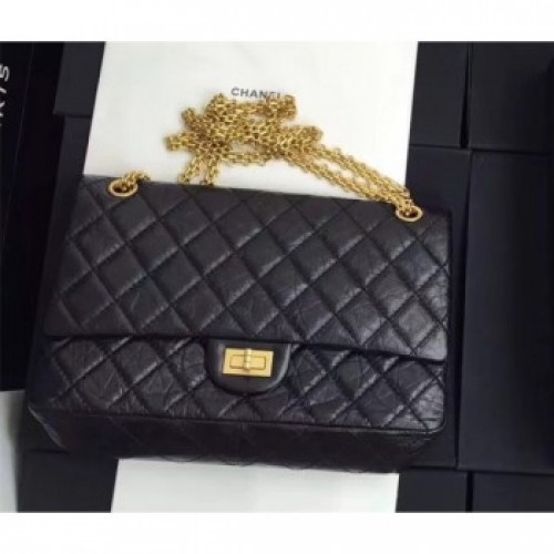 Chanel Original Quality 2.55 Reissue Size 227 calfskin Bag Black with gold hardware AQ02832 Chanel Original Quality 2.55 Reissue Size 227 calfskin Bag Black with gold hardware AQ02832