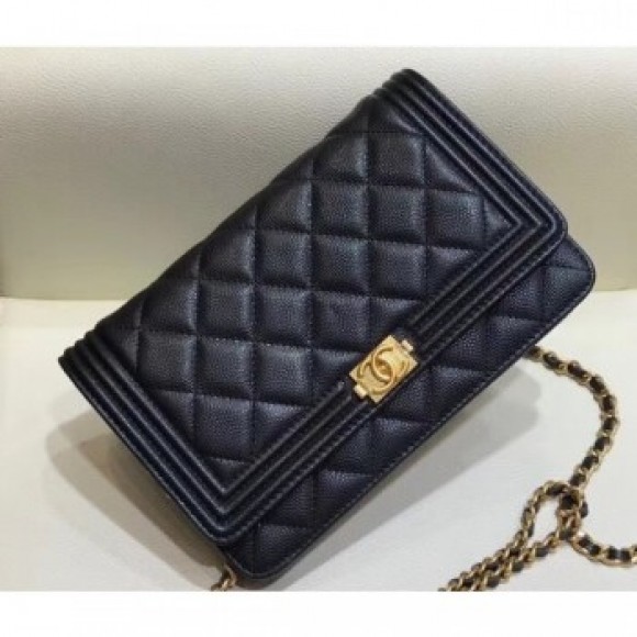 Chanel Shine Gold Hardware Caviar Boy Wallet On Chain WOC Bag Black 2018 AQ01049 Chanel Shine Gold Hardware Caviar Boy Wallet On Chain WOC Bag Black 2018 AQ01049