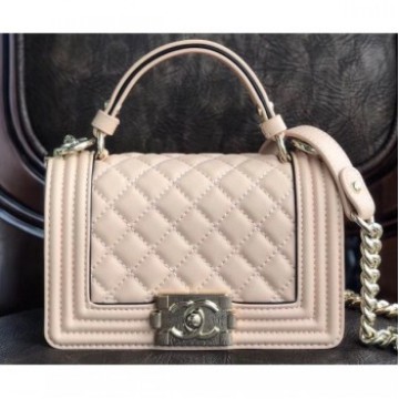 Chanel Boy Small Flap Bag with Handle Beige 2019 AQ03943 Chanel Boy Small Flap Bag with Handle Beige 2019 AQ03943