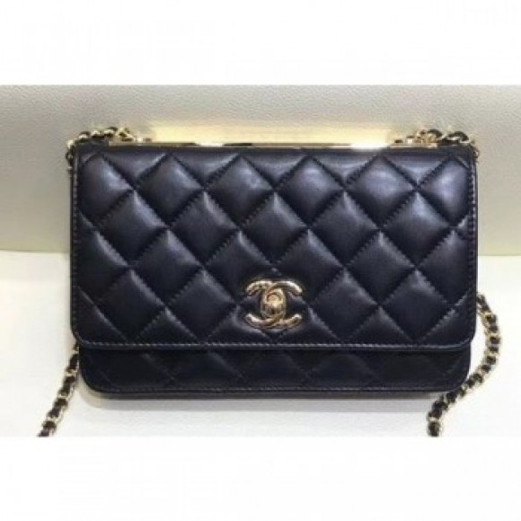 Chanel Lambskin Trendy CC Wallet On Chain WOC Bag A80982 Black 2018 AQ03388 Chanel Lambskin Trendy CC Wallet On Chain WOC Bag A80982 Black 2018 AQ03388