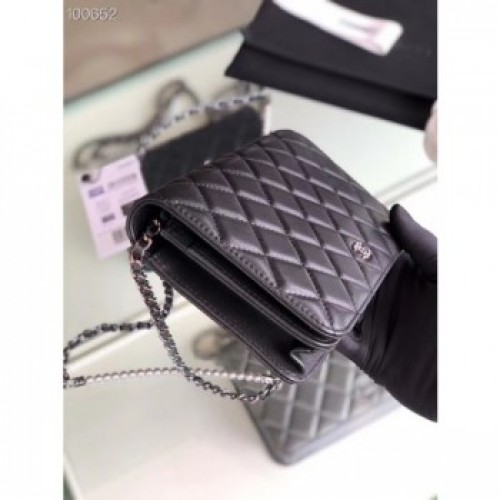 Chanel Pearl CC Logo Wallet On Chain WOC Bag Black 2019 AQ03791 Chanel Pearl CC Logo Wallet On Chain WOC Bag Black 2019 AQ03791