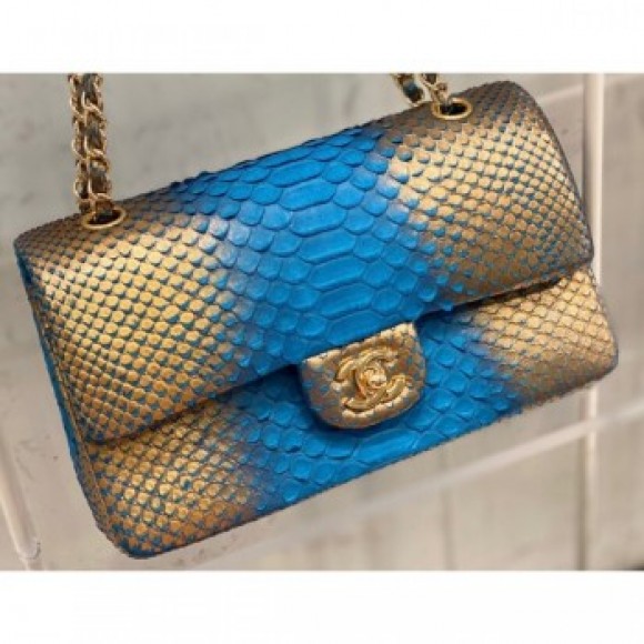 Chanel Python Classic Flap Medium Bag A1112 20 AQ03765 Chanel Python Classic Flap Medium Bag A1112 20 AQ03765