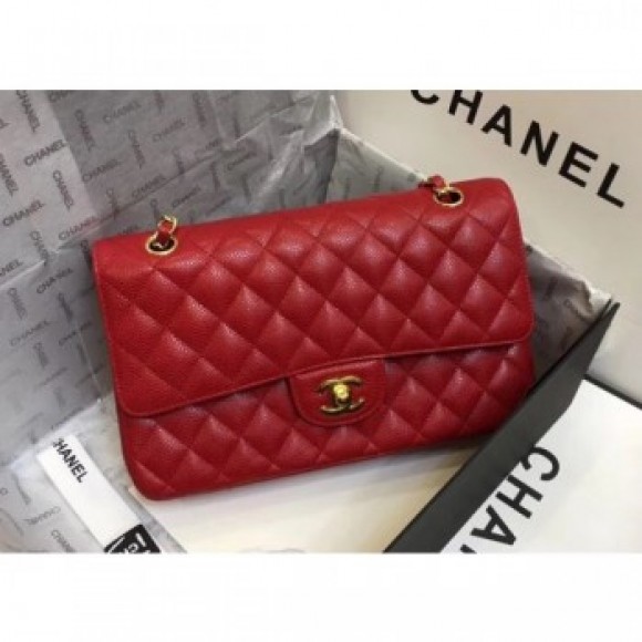 Chanel original quality Classic Flap Medium Bag 1112 red in caviar Leather with gold Hardware AQ01561 Chanel original quality Classic Flap Medium Bag 1112 red in caviar Leather with gold Hardware AQ01561