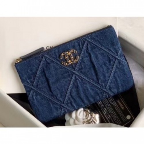 Chanel 19 Small Pouch Bag AP1059 Denim 2020 AQ02849 Chanel 19 Small Pouch Bag AP1059 Denim 2020 AQ02849
