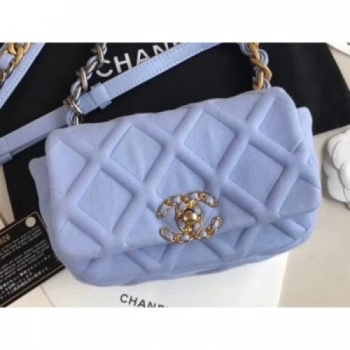 Chanel 19 Jersey Waist Bag AS1163 Baby Blue 2020 AQ00923 Chanel 19 Jersey Waist Bag AS1163 Baby Blue 2020 AQ00923