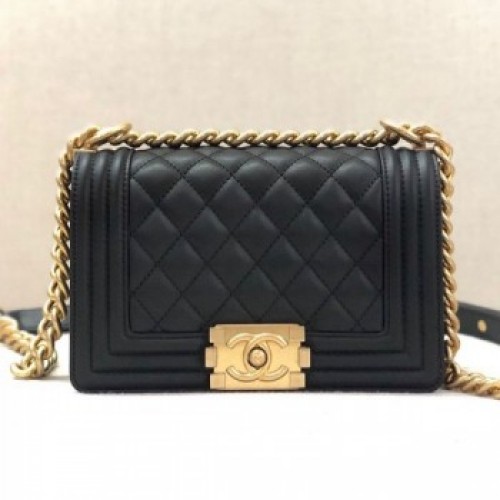 Chanel Quilted Calfskin Small Boy Flap Bag A67085 Black 2019 Collection AQ03777